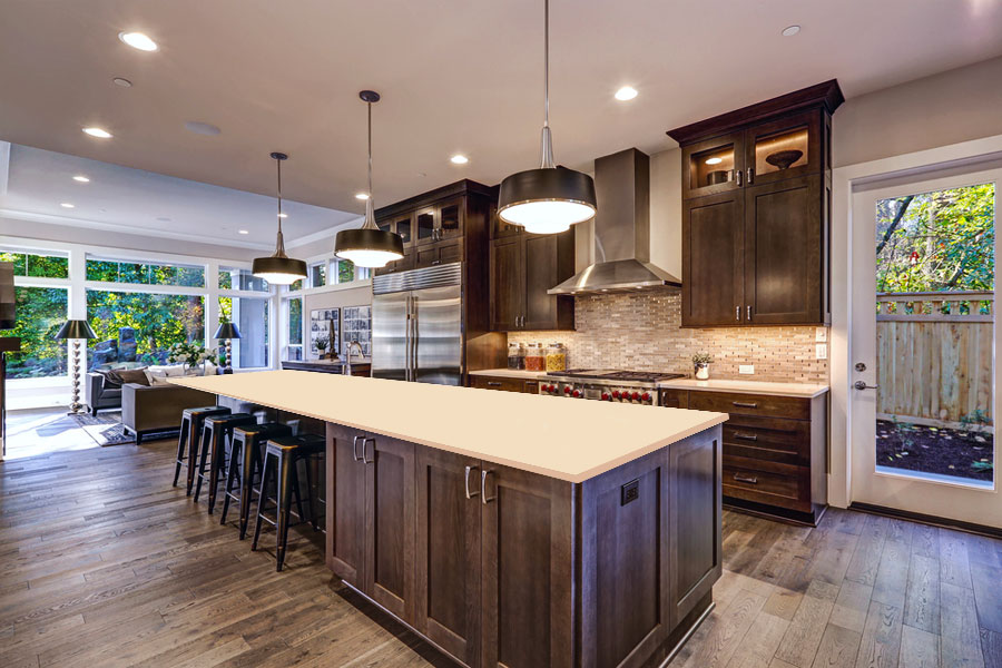 کابینت سفید و قهوه ای