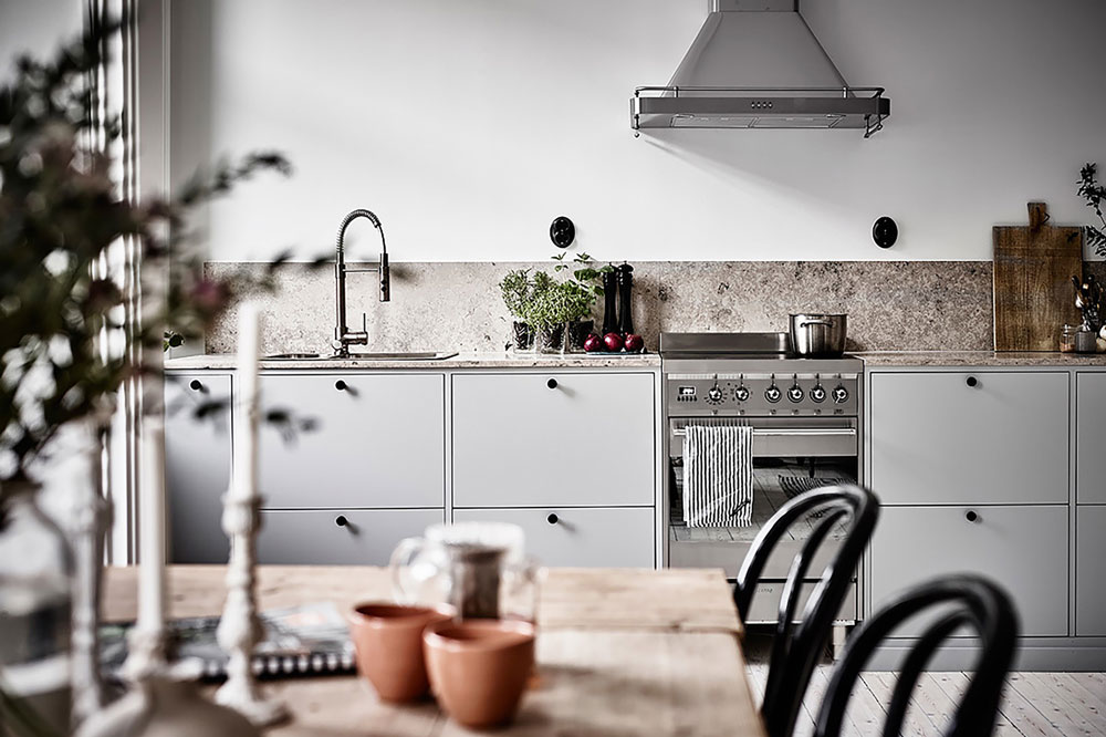 مدل کابینت برای آشپزخانه مستطیل: مدل تک دیوار