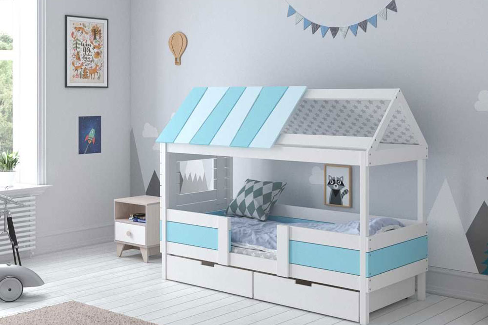 رنگ تخت و کمد سیسمونی پسرانه