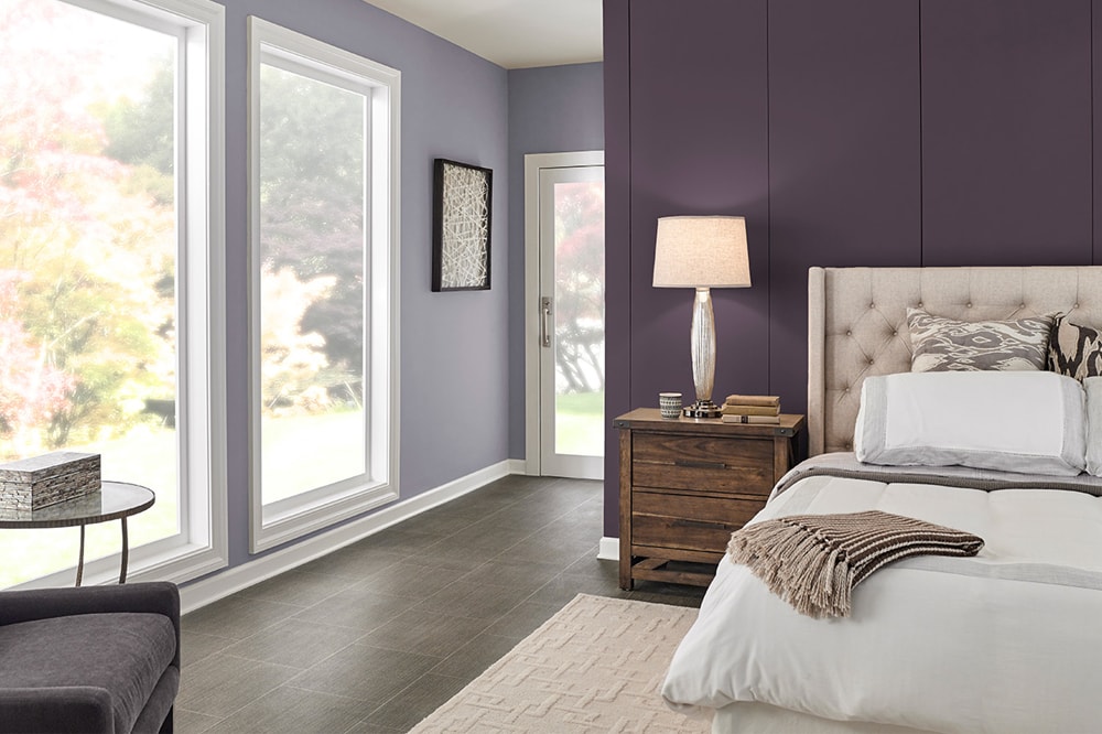 بنفش کمرنگ برای رنگ اتاق خواب بزرگسال