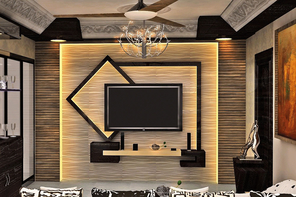 هیجان تماشای تلویزیون با این مدل میز تلویزیون دیواری ام دی اف