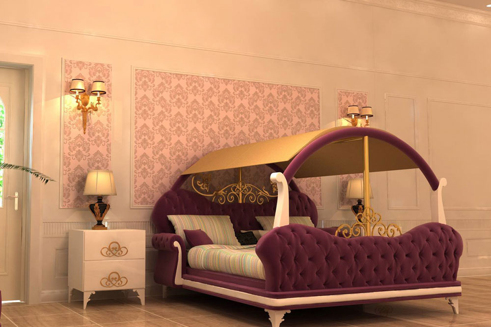 مدل تخت خواب عروس و داماد مسقف