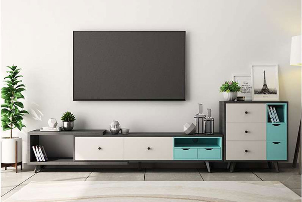 میز تلویزیون دیواری مدرن کمد دار