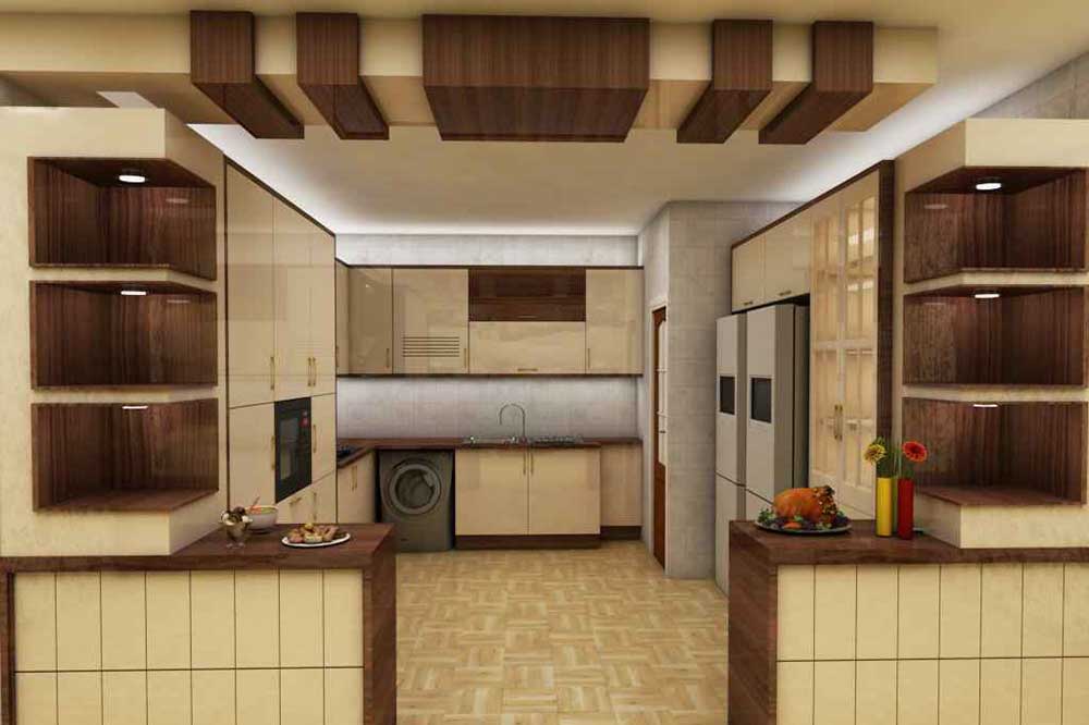 آشپزخانه با المان سقفی