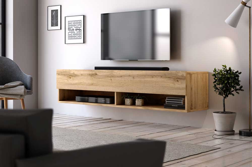 میز تلویزیون دیواری ساده، نمادی از دنیای مهیج مدرنیته