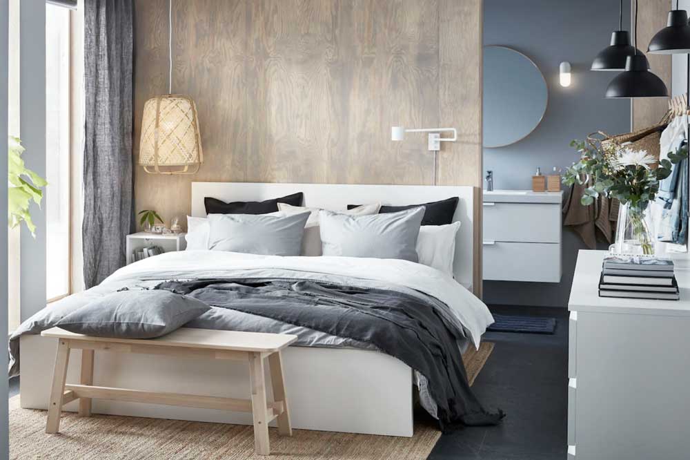 روشنایی در اتاق خواب ساده