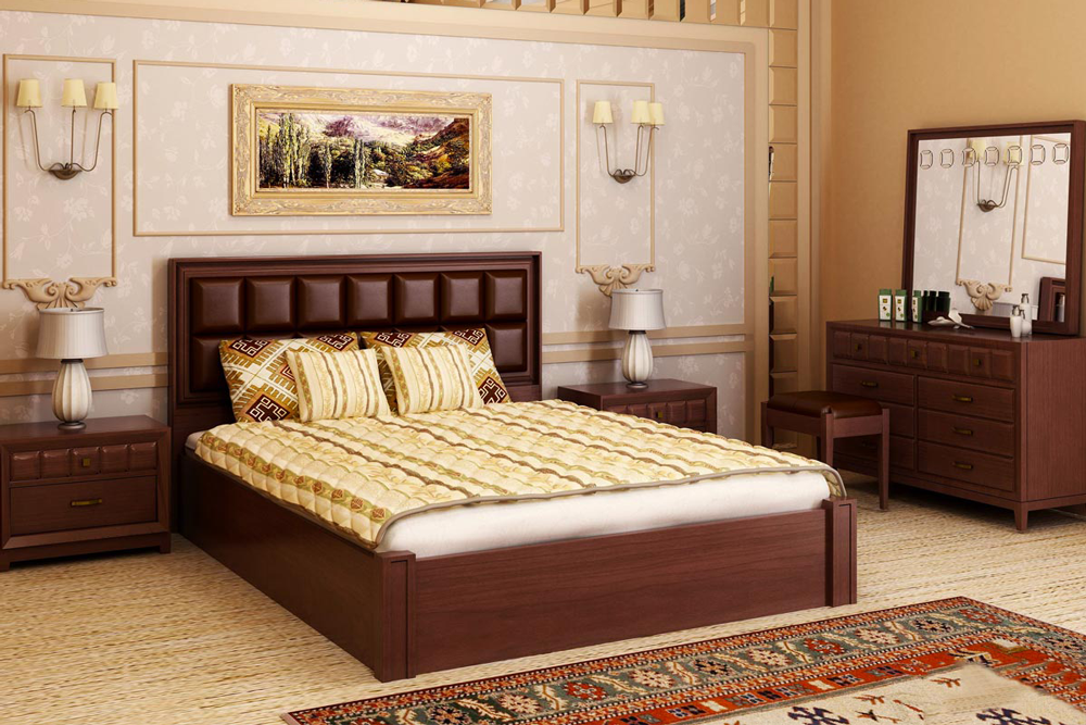 تخت خواب عروس و داماد : کلاسیک چوبی