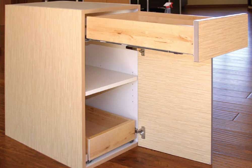 کابینت چوبی آشپزخانه بدون چهارچوب