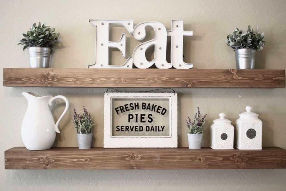 خلاقیت در دکوراسیون آشپزخانه: شلف های دیواری