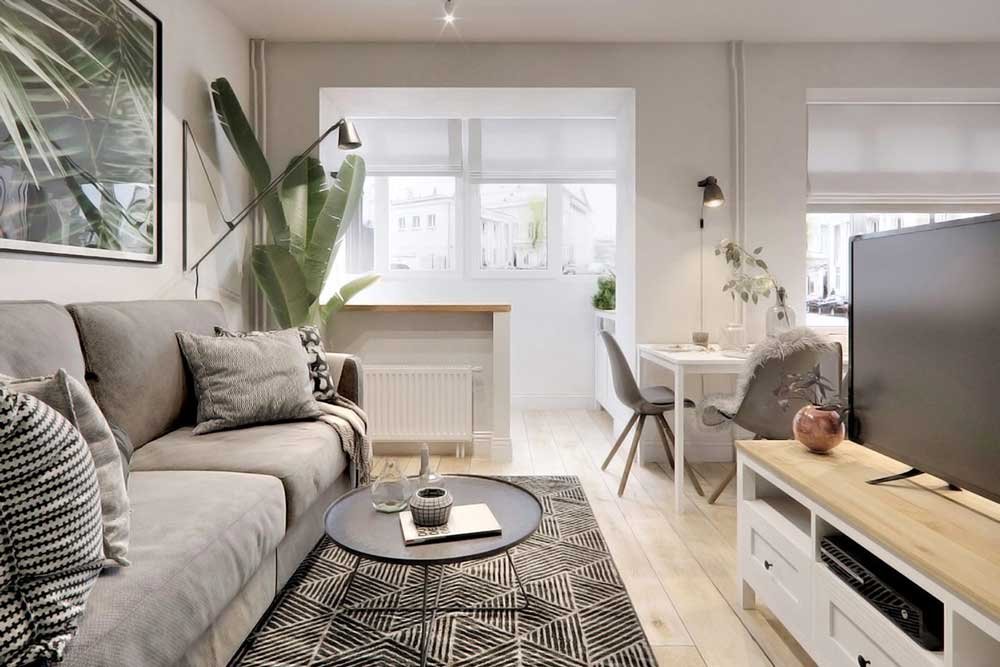 دکوراسیون داخلی آپارتمان کوچک : دیوارهای سفید